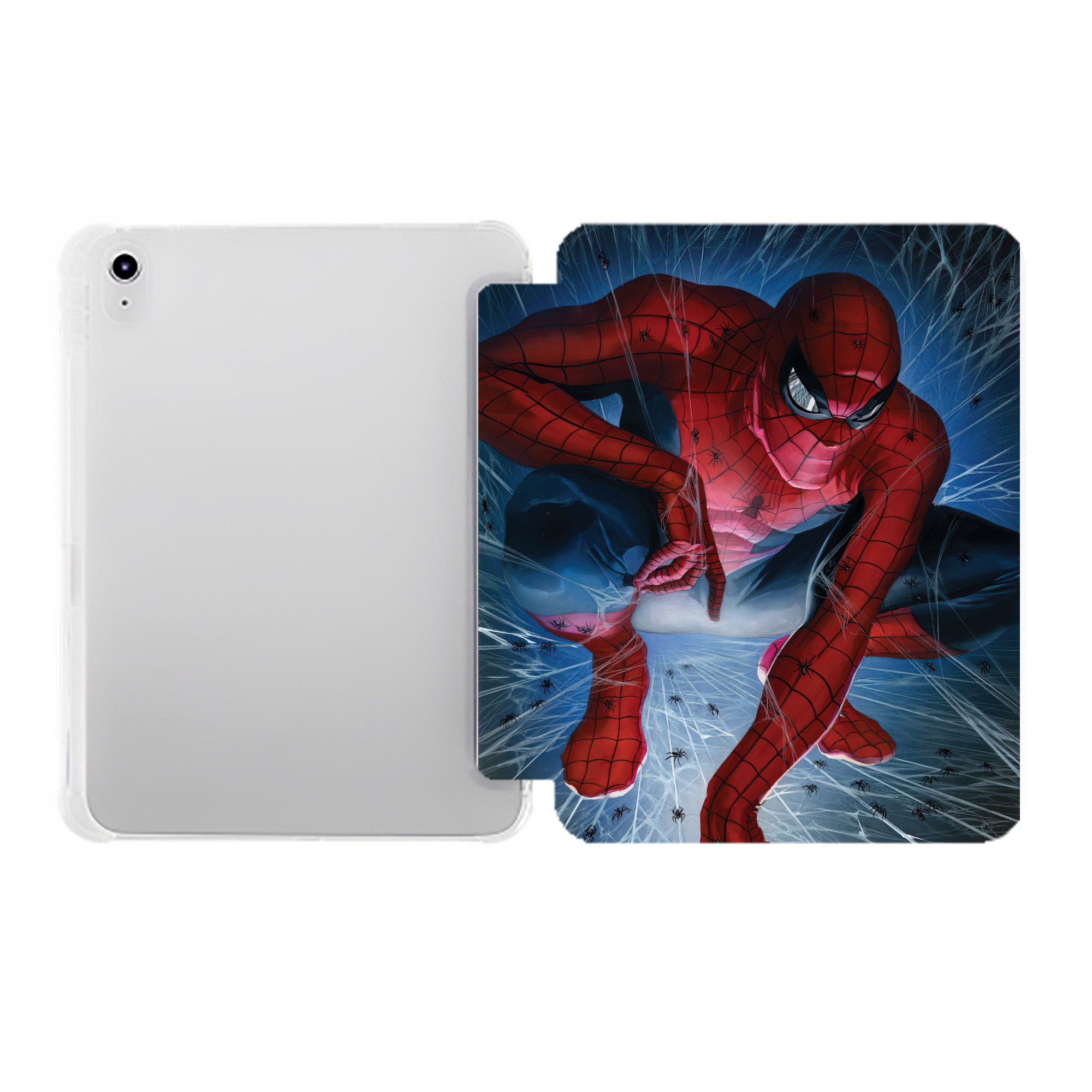 （画像用） Spider Man スパイダーマン IPad ケース ペン収納付き 三つ折りスタンド PUレザー×シリコン 対応機種9.5/10.5/10.9インチ